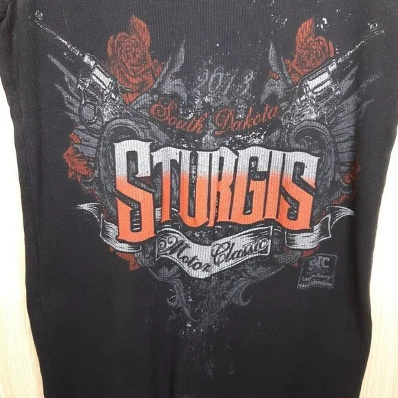 Sturgis Women's Black Ribbed Sturgis Knit Tank. La - Picture 3 of 6